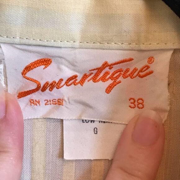 Vintage S 1970s rainbow long sleeve button down blouse psychedelic - Picture 4 of 8